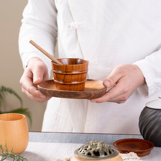 Handcrafted Traditional Wooden Tea Cup - Japanese Style Heat-Resistant