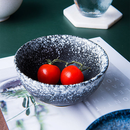 Handcrafted Japanese-Style Porcelain Rice Bowl - Traditional Ceramic Dinnerware