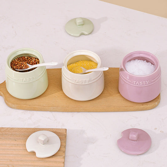 Premium Ceramic Seasoning Jar - Elegant Kitchen Storage Container