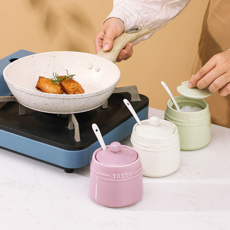 Premium Ceramic Seasoning Jar - Elegant Kitchen Storage Container