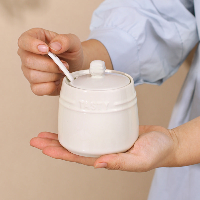 Premium Ceramic Seasoning Jar - Elegant Kitchen Storage Container