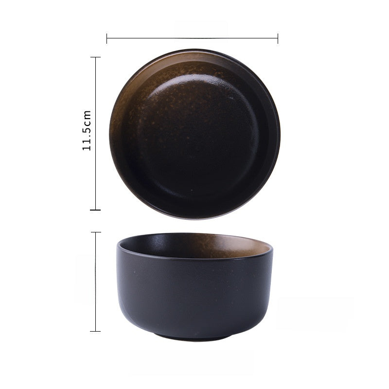 Handcrafted Japanese-Style Porcelain Rice Bowl - Traditional Ceramic Dinnerware