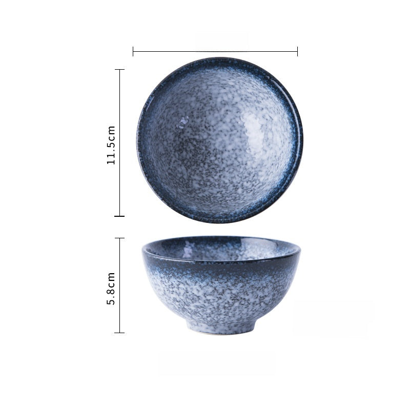 Handcrafted Japanese-Style Porcelain Rice Bowl - Traditional Ceramic Dinnerware
