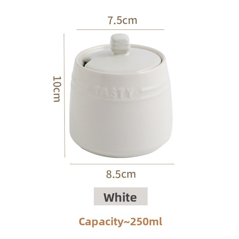 Premium Ceramic Seasoning Jar - Elegant Kitchen Storage Container
