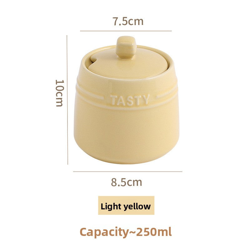 Premium Ceramic Seasoning Jar - Elegant Kitchen Storage Container