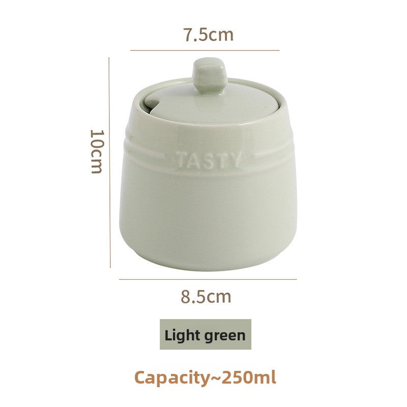 Premium Ceramic Seasoning Jar - Elegant Kitchen Storage Container