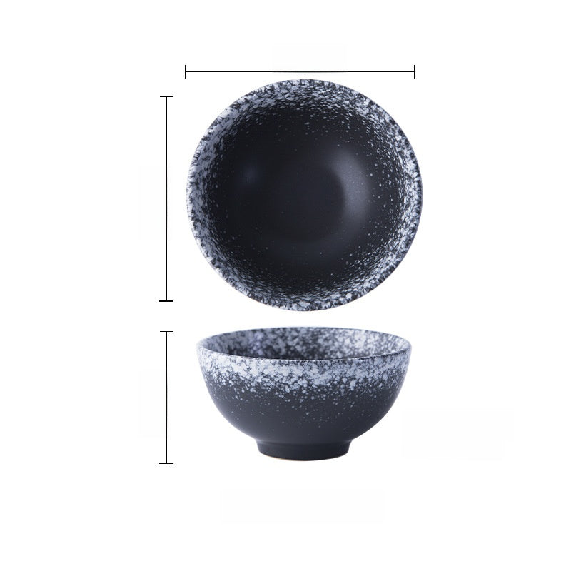 Handcrafted Japanese-Style Porcelain Rice Bowl - Traditional Ceramic Dinnerware