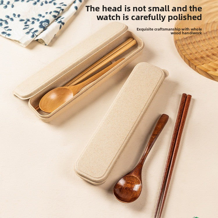Premium Wooden Chopsticks & Spoon Set with Travel Case - Eco-Friendly Dining