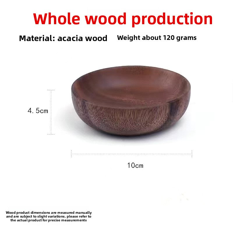 Handcrafted Acacia Wood Bowl - Japanese-Inspired Natural Wooden Serving Bowl