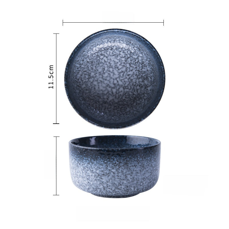 Handcrafted Japanese-Style Porcelain Rice Bowl - Traditional Ceramic Dinnerware